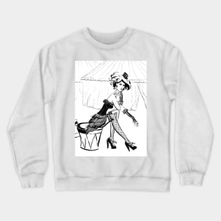 Fashion Circus Girl Portrait Crewneck Sweatshirt